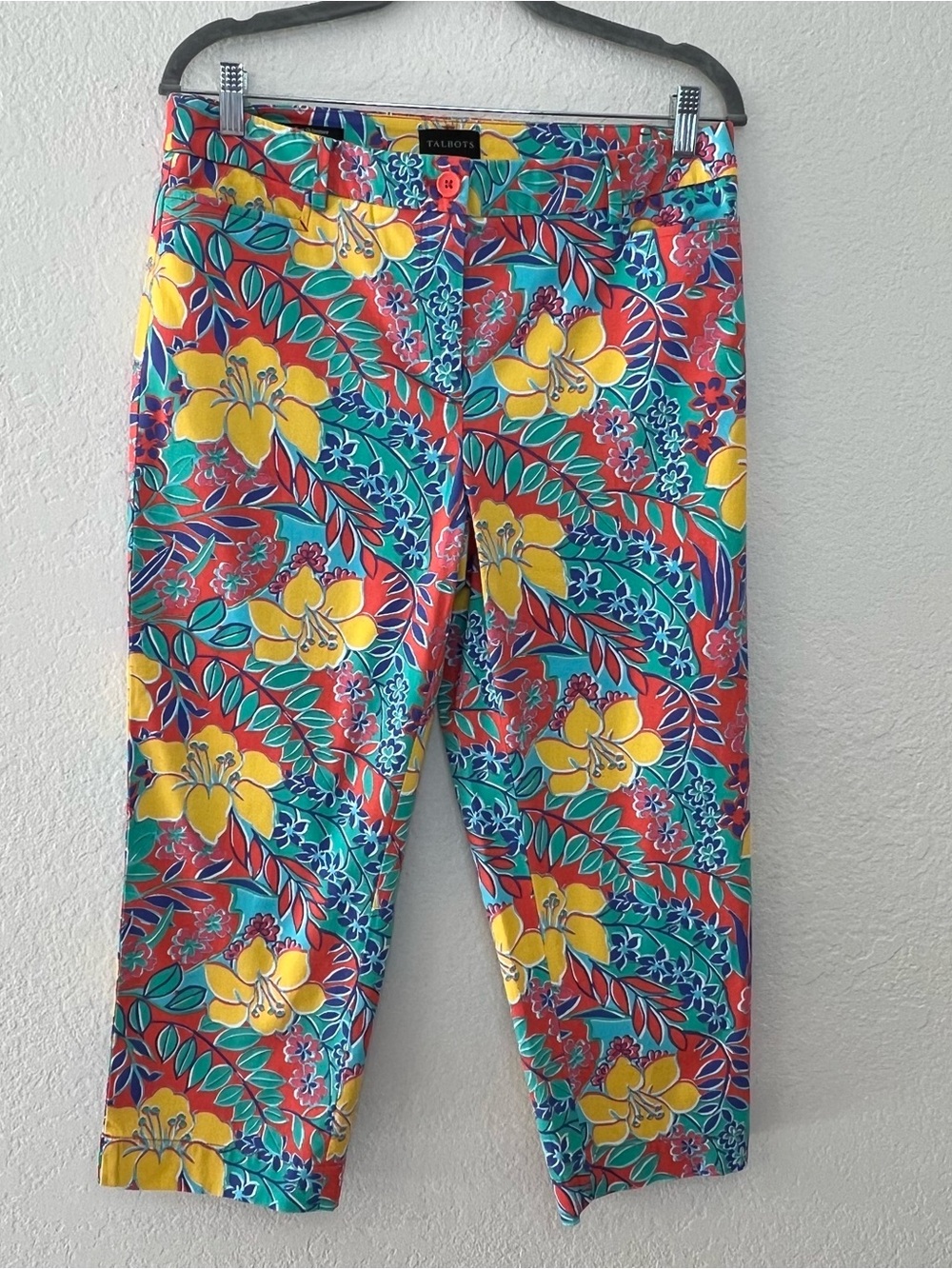 Talbots Capri Cropped Pants The Perfect Skimmer Floral Tropical Women’s Size 10